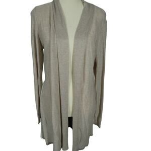 Fever Women's L Open Knit Cardigan Mixed Media Lace Sheer Hipster Peasant Boho